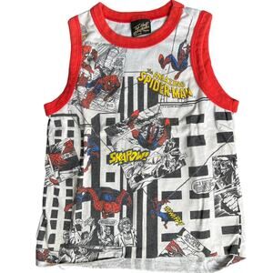Vintage 1984 Amazing Spider-Man Tank Top Half Top Boys Size 10/12